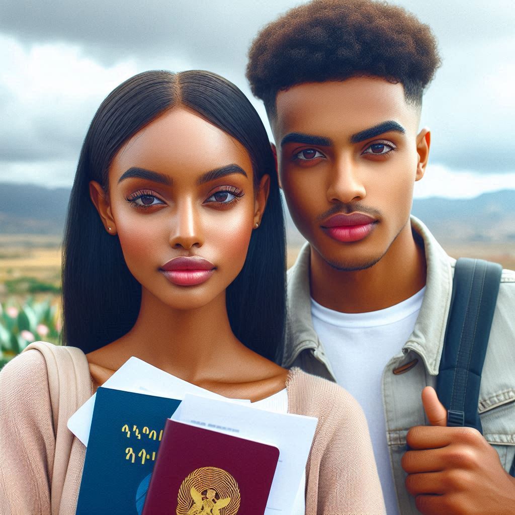 Ethiopian Students with Their documents